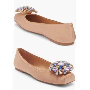 Jeffrey Campbell Ornate Flats in  Beige Satin Multi Sz 8.5